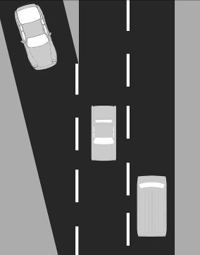 Example 14 Attribute Attribute group Attribute Merge Lane Intersection type None 1 Number of lanes 1 Notes In the right image the lane leaves the road so this is recorded as intersection category