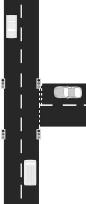 4-leg (signalised) with protected turn lane 4-leg intersection or crossroads with a protected turn lane (crossing opposing