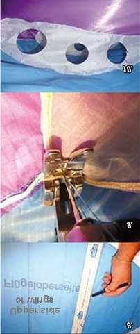 The zipper allows easy and fast inflation prior to starting the kite, and the reinforcements are necessary for attaching a loop/string to fly the parrot with a lifter kite.