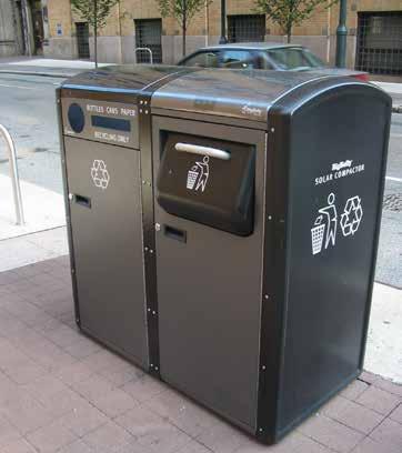 [WASTE & RECYCLING RECEPTACLES] Special Character Districts: Selection of specific street furnishings shall consider the style of established or preferred site furnishings within downtown Character