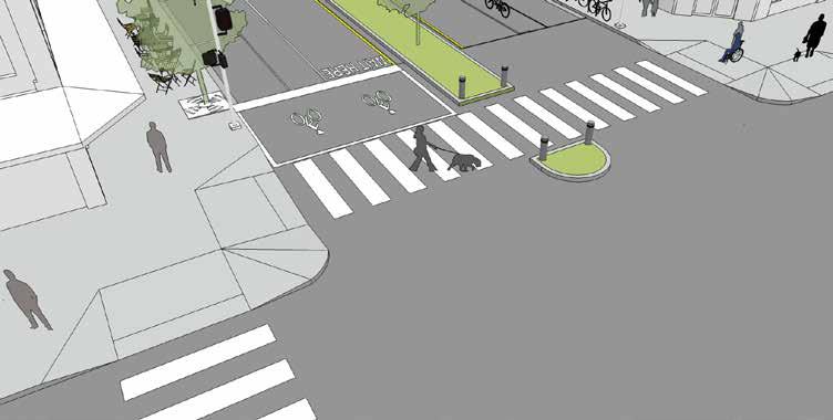 [PEDESTRIAN REFUGE ISLAND] DESIGN & OPERATIONS Design Requirements A Crosswalks: Pedestrian refuge islands shall have marked crosswalks leading to and from them.