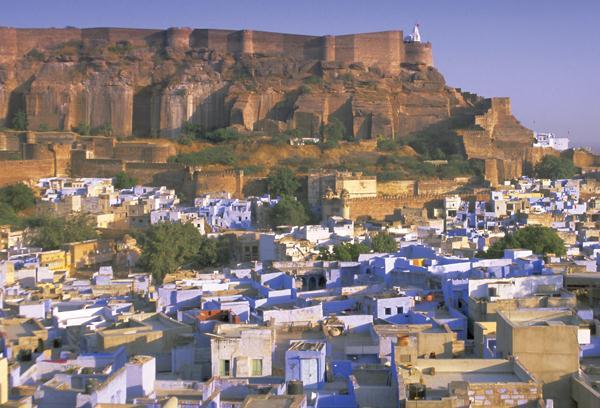 The Blue City Beneath the FortThe Mehrangarh Fort was built in 1459. It sits on a tall hill overlooking Jodhpur.