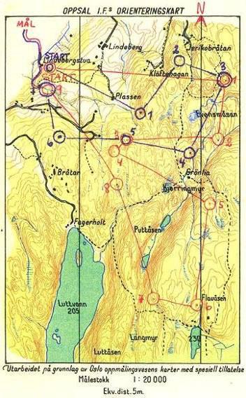 The first colour orienteering map.
