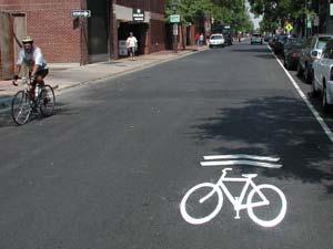 Sharrows While not a facility, sharrows are on -street pavement markings that indicate a preferred bike route and alert motorists to the presence and typical lane position of bicyclists on the