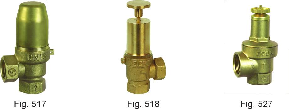 527 including diaphragm, for water, air and other non-aggressive gases Standard variants Materials Brass Connections " - 2" BSP female thread Pressure rating Max.