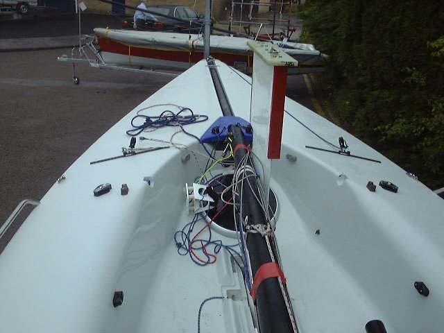 This will be moved to the back of the boat when raising the mast. 2.
