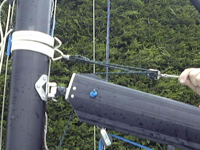 of the mast and then to the top spinlock cleat.