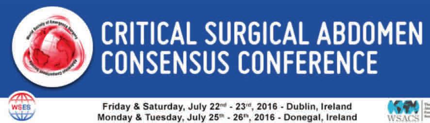 Registration is Open The Critical Surgical Abdomen Consensus Conference will take place in Dublin on Friday, July 22 and Saturday, July 23 and will bring together key opinion leaders at the cutting