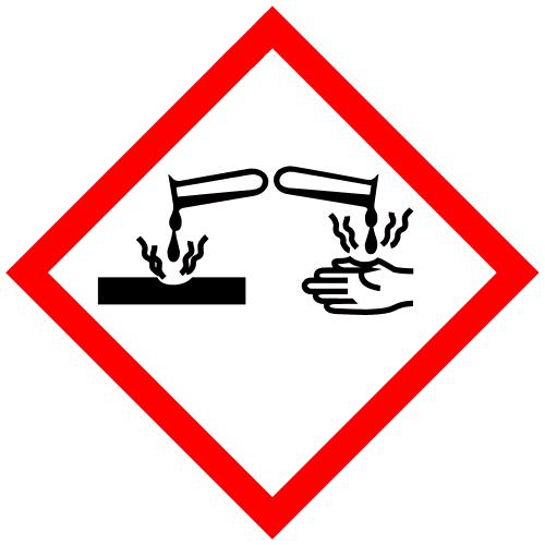 Pictogram Hazard Statements Precautionary Statements Response Prevention Storage Disposal Causes serious eye damage Causes skin irritation If in eyes: Rinse cautiously with water for several minutes.
