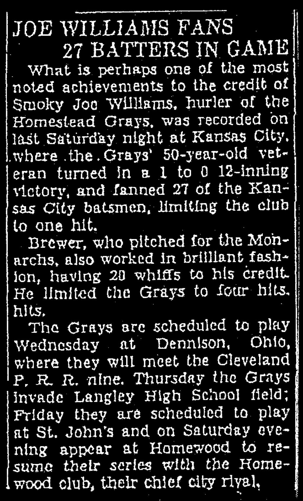 Scales collected seven hits (three singles, two doubles, one triple and one homerun) in seven at bats in the game. The Grays as a team banged out 32 hits in a 23-4 victory.
