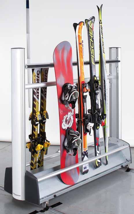 Easy placement and removal of skis Height adjustable cross-bar