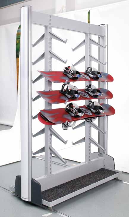 Easy assembly and adjustment of forks in 5 cm / 2 increments 250 cm rack offers a middle