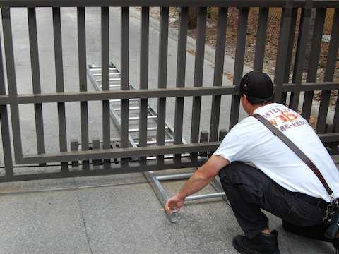One tip to keep in mind, is that once the gate is activated the hook or ladder need to be removed from the path