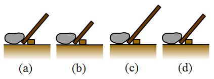 Problem # 11 Four levers of different lengths are used to move a rock.