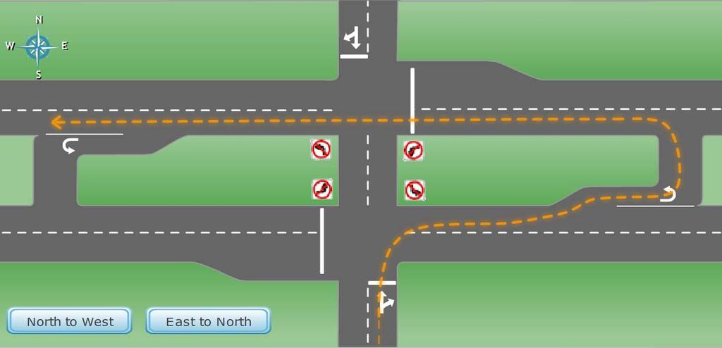 MUT LEFT TURN FROM MINOR ROAD Vehicles on the minor street that wish to turn left at the major street are
