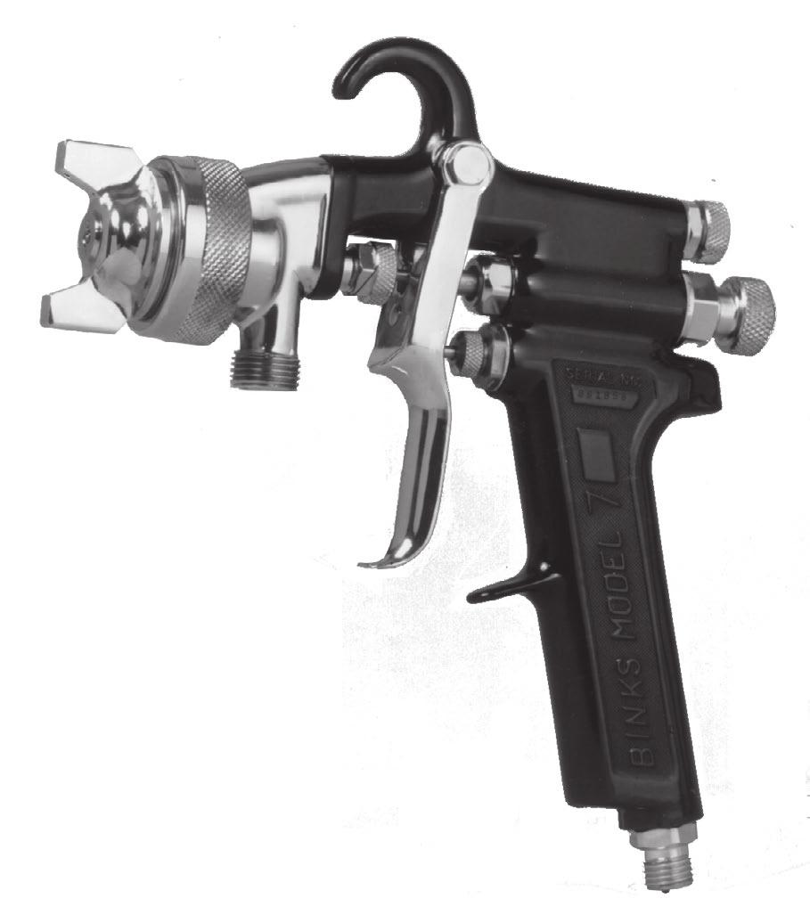 The amount of fluid is adjusted by fluid control screw on gun, viscosity of paint, and air pressure (see figure 1).