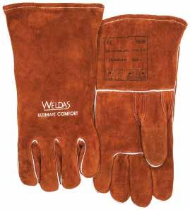 - Same as glove 10-2392, but Golden Brown model - Cow shoulder split leather - Full cotton lined - Straight thumb helps the user to handle a