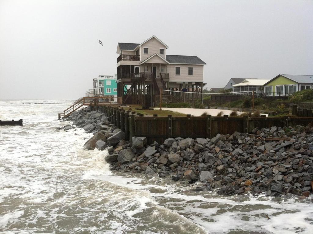 northernmost developed properties at Sumter Drive, where exposed seawalls dominate the backbeach (Figure 21).