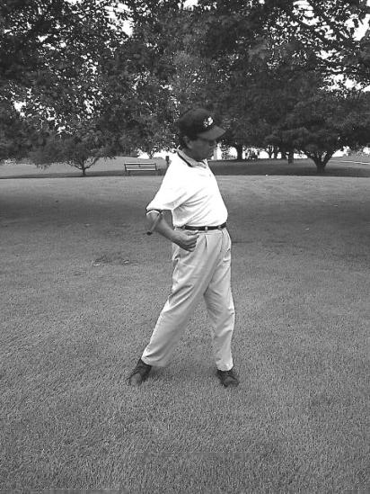These swings can be taken in either a horizontal manner or in a golf swing type mode.