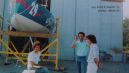 See Photos below from 1991. She competed in the Mini Transat in 1989, 1991, 1993 and 2003.