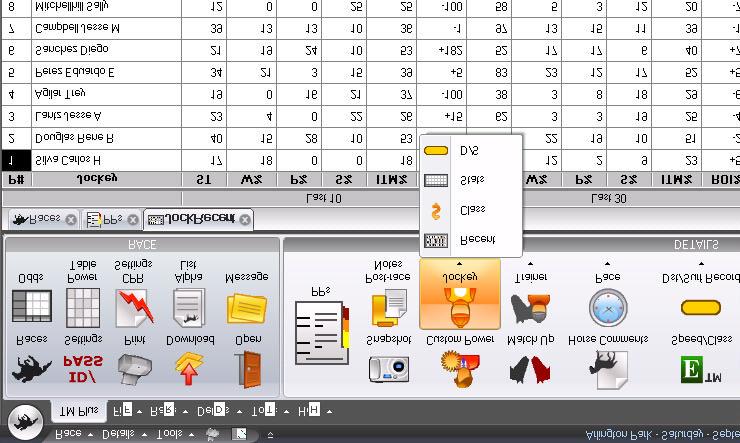 Jockey There are four categories of Jockey statistics in TrackMaster Plus Pro. They are titled Recent, Stat, Class and D/S (Distance and Surface).