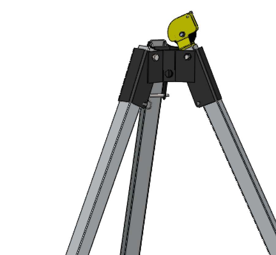 Adjust the tripod as necessary by removing the pin (Fig. C) in one leg at a time.