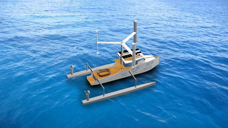 Meet The GEMMA Series: A 100 tri-hull LR cruiser that has a narrow main hull and pure displacement outrigger hulls that can fold from a stable 60 beam to within 30 for in port operation and berthing.
