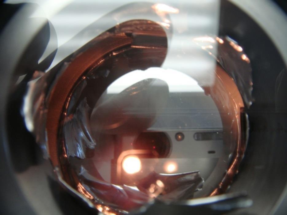 Turning on the Beam Voltage Gauge Emission Current Knob Figure 30 Figure 31 - Check through the upper viewport that the chamber is now illuminated by a brownish/yellow light (Figure 30).