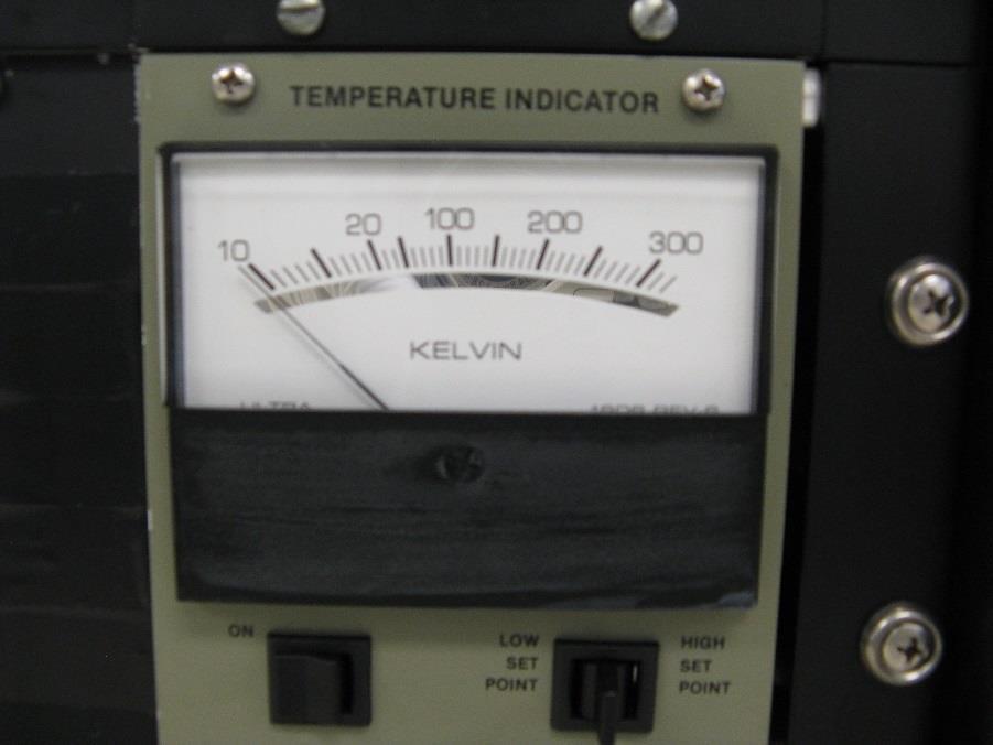 Upon Approaching the System Figure 1 Figure 2 - Make sure the cryo pump temperature is 20K or less on the temperature gauge (Figure 1). If not, stop and notify staff.