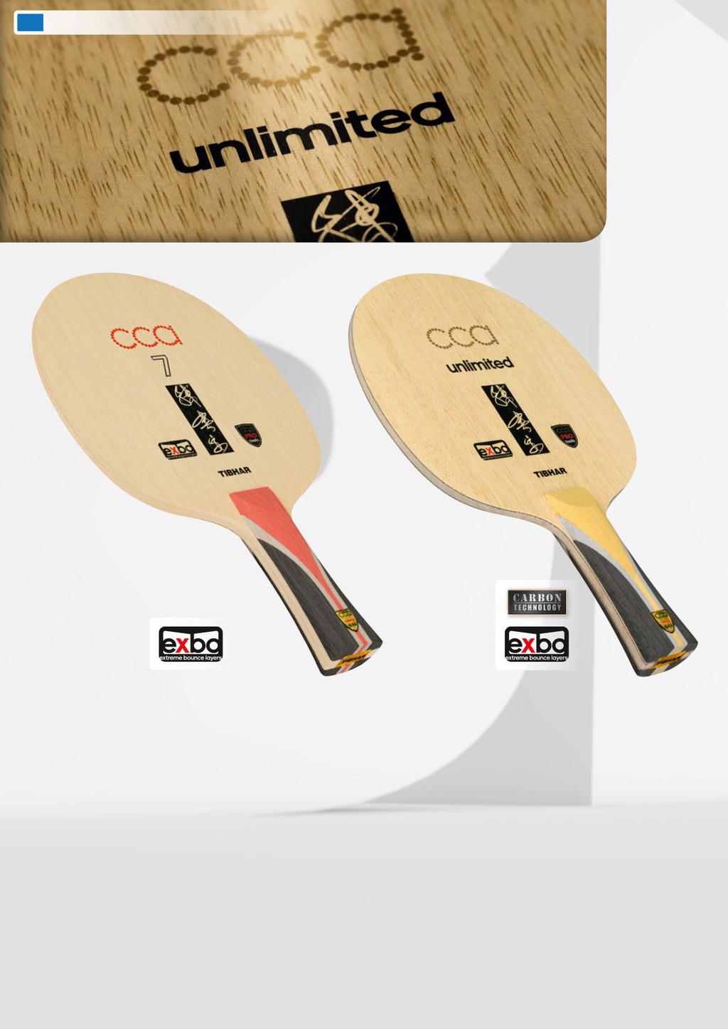 26 CCA CCA 7 Named after the initials of the World Champion in doubles, CCA 7 convinces by its high potential of acceleration and speed. Although being a very fast blade, the serve remains soft.