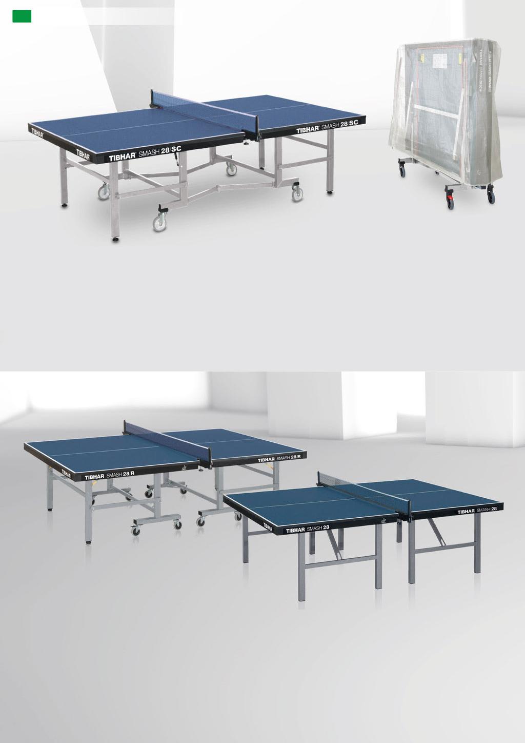 60 COMPETITION TABLES SMASH 28/SC Super Comptact table, can be opened by one person Both sides open simultaneously Pressurized gas cylinders counterbalance the weight of the surface Secured closing