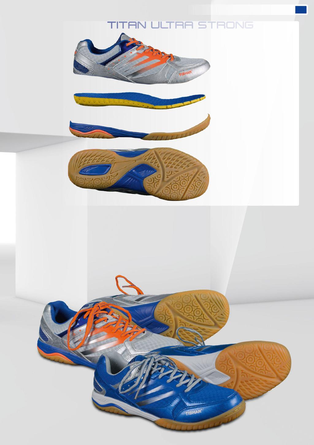 TITAN ULTRA STRONG SHOES 91 Soft-Skin microfibre for a pleasant wear Comfortable thermo active insole with air canals The energy converter absorbs the movement vibrations Two-component phylon for