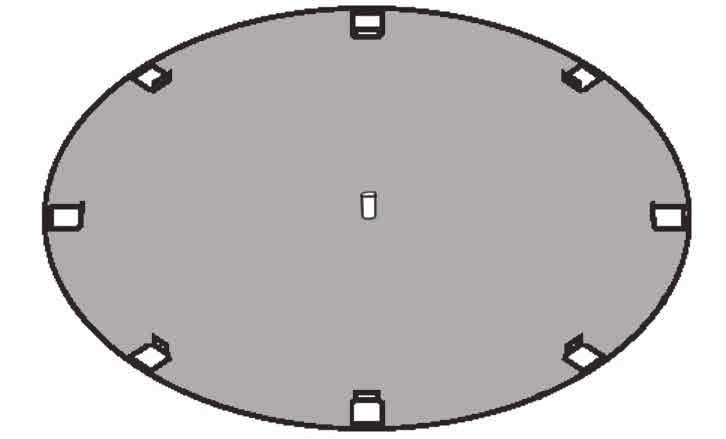 2 1. Lay out bottom plates ASSEMBLING THE POOL BASE A. LAY OUT THE BOTTOM PLATES AND BOTTOM RAILS a. Place the bottom plates equally spaced around the perimeter of your foundation.