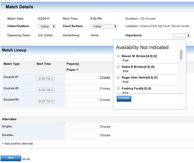 6. Click Save Practice Lineups Captain and Co-Captains can create Practice Lineups through Team Management as well.