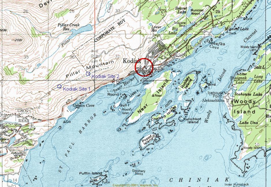 Site Information and Location Site number 7309 Site Description Kodiak, Alaska, Pillar Mountain ridgeline Latitude/longitude N 057 47.008 ; W 152 27.