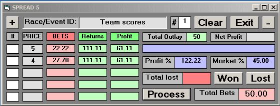 2.3 Team Scores Two Selection staking is useful for team scores in, for example, football, snooker, tennis and darts. A useful way to more than double your money If you re lucky Or skilful 2.