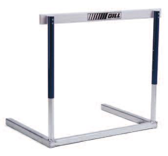 weights adjust quickly for offical pullover resistace Specify gate tube color! 2459 Collegiate Alumium Hurdle $24900 ea 2472 School ame o hurdle board $ 30.00 ELITE H.S. Stackable Durable Welded Cross Supports Weighted Base Adjusts to all 5 Hurdle Heights Specify gate tube color!