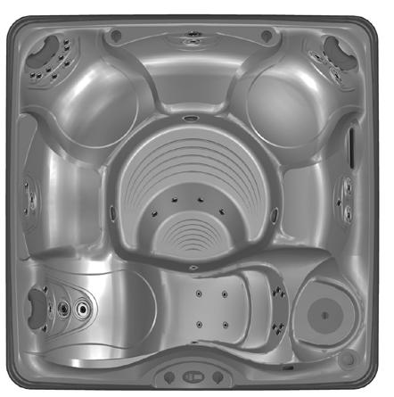 SPA FEATURES Palatino 1. Air control 2. Spa-side control panel 3. Filter compartment* 4. Temperature sensor. Drain/suction fitting 6. Outlet for optional ozone 7. AdaptaFlo jets 8. AdaptaSsage Jets.