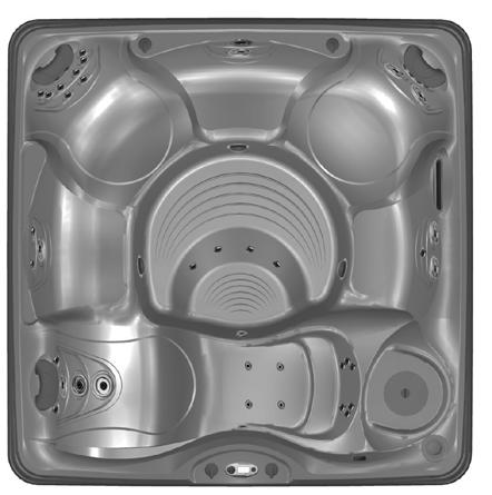 SPA FEATURES 1. Air control 2. Spa-side control panel 3. Filter compartment* 4. Temperature sensor 5. Drain/suction fitting 6. Outlet for optional ozone 7. AdaptaFlo jets 8. AdaptaSsage Jets 9.