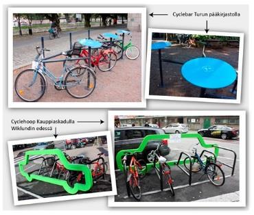 Parking spots for bicycles Examples from Finland