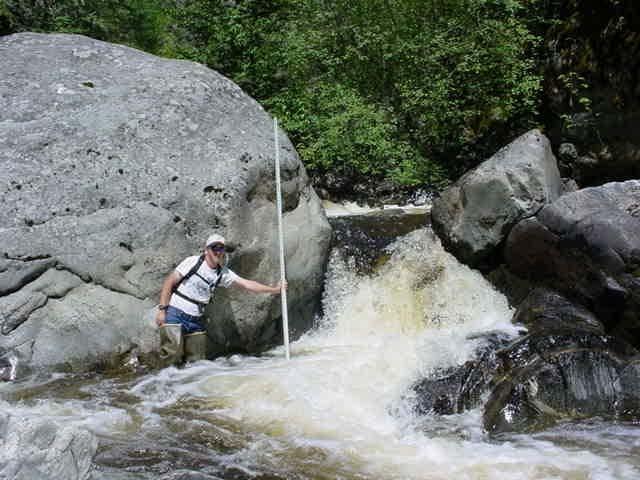 Figure 51: Steep gradient approaching lower Falls on Vaseux Creek, July 9, 2004.