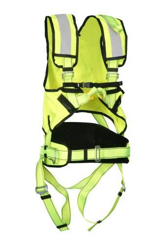 P-50HV+ HIGH VISIBLE SAFETY HARNESS WITH VEST EN 361 Ref.: AB 150 01 Harness with front and dorsal. Work positioning belt.