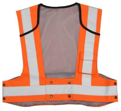 High visibility safety vest VEST VS 01 High visibility vest with reflective tapes Fabric colors available H.V. Orange NEW EMPIRE RED (UTOPIA) WEIGHT 10 g/m Size: L.