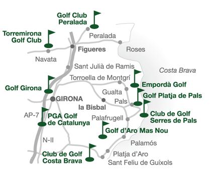 Our golf courses Here is a map of all golf courses on the Costa Brava.