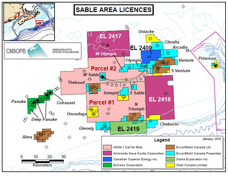 Figure 10 Sable Area Licenses