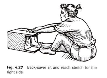 SIT AND REACH Flexibility Test Option 1 Reach the specified distance on the right and left sides of the body. Be sure the ruler is positioned so that the 9 inch mark is at the edge of the box.