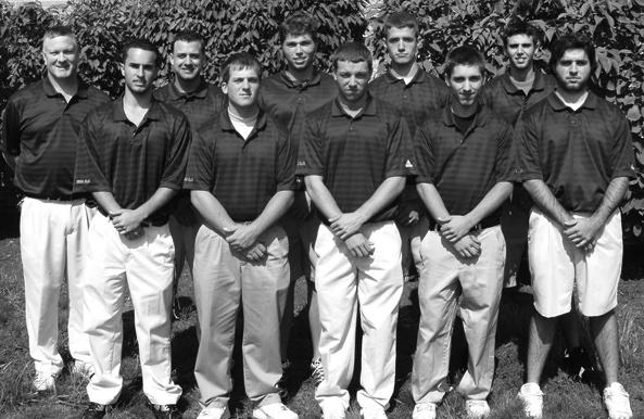 The 2009 Rhode Island College Spring Men's Golf Team Front Row (left to right): Justin Maneca, Derek Jensen, Bryan Picinisco, Steve Zahn, Lionel Noel.