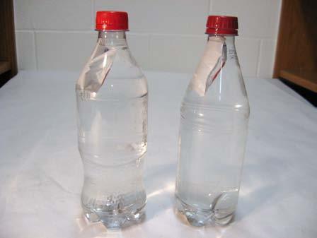 Squeezing the bottle causes the packets to go to the bottom of the bottle. This is something that students can make at home.