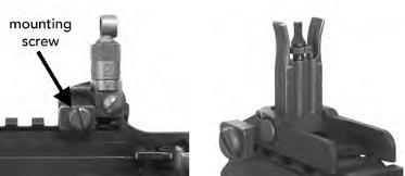 M27 Infantry Automatic Rifle (IAR) (Continued) Mounting, Zeroing, and Sight Adjustments. (1) Mounting. Mount the rear sight on the rearmost groove of the MIL-STD 1913 rail.