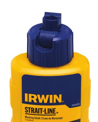 STRAIT-LINE Marking Chalk Keep the Chalk Where You Want It IRWIN STRAIT-LINE marking chalks have an innovative flip-top cap that keeps the chalk in the bottle where you want it.